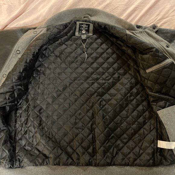 Rare Crooks and Castles Jacket 100% Leather Sleeves - Picture 4 of 7
